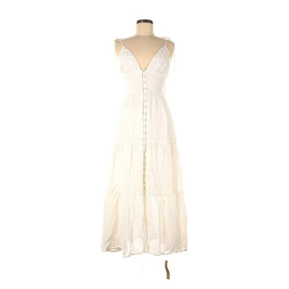 NWT Reformation Jaden Midi in Ivory Button Front Tank Dress 6